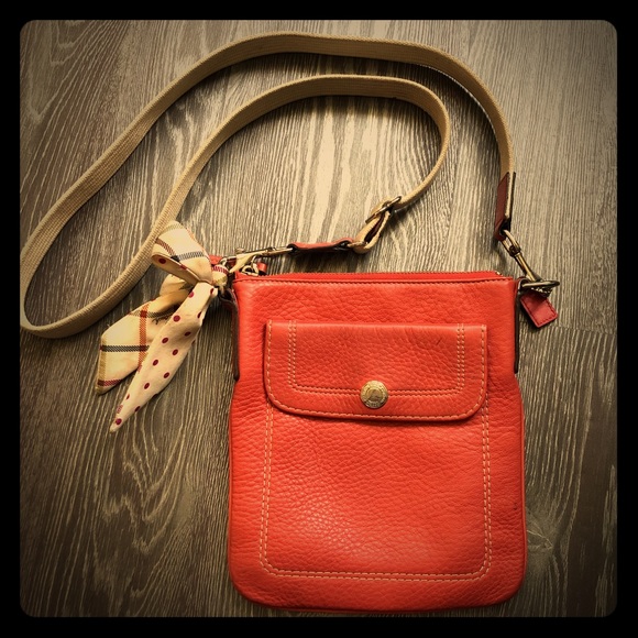 Coach Handbags - Salmon Coach Purse with Bow